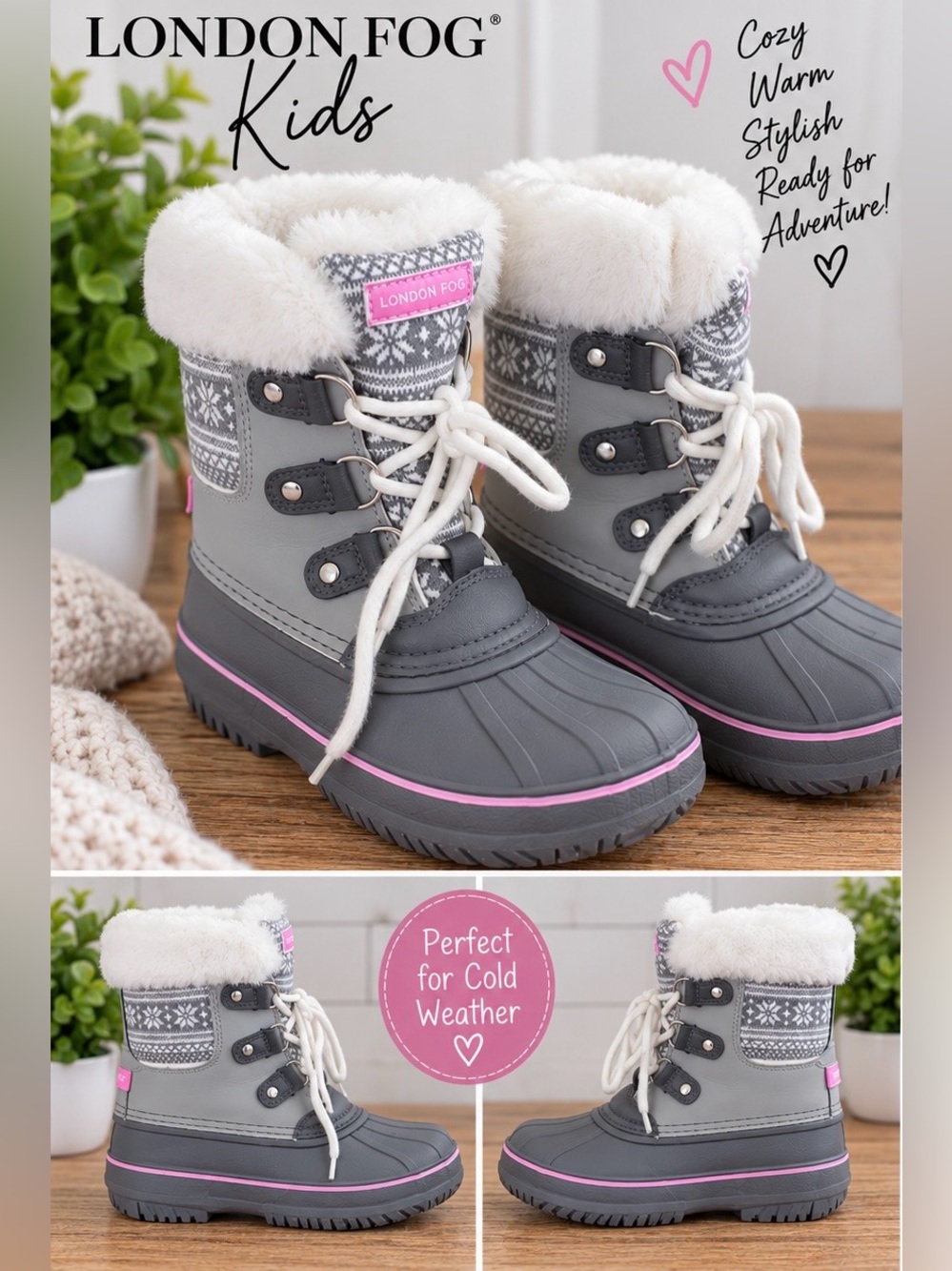 ❄️ London Fog Girls’ Tottenham Winter Snow Boots